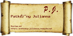 Patkány Julianna névjegykártya